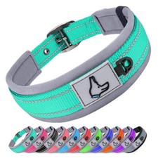 Gepolstertes Hundehalsband Neopren Nylon reflektierend verstellbar S–XL
