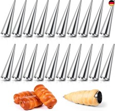  AiQInu 20 Stück Cannoli Schillerlockenform,Edelstahl Cannoli Röhrchen Set G 