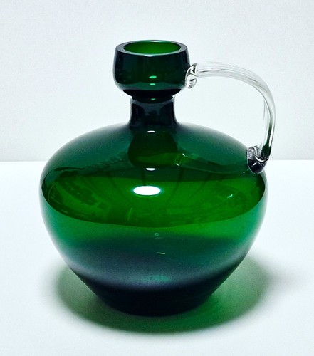 Vintage grün glas henkelvase - grün,