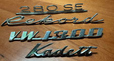 Oldtimer Typenschild Konvolut, Mercedes,Opel,VW, Heckklappenemblem 60er-80er J.