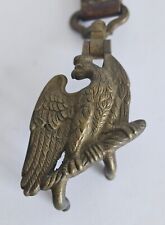 Trommelhaken als Adler Messingguss mit Koppeltrageschlaufe Leder Preussen