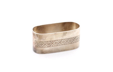 Hanseat 90 Serviettenring versilbert mit gemustert Vintage alt