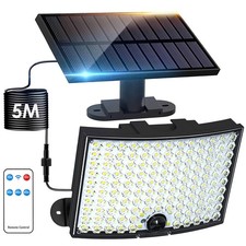 128 LED Solarleuchte Solarlampe mit Bewegungsmelder Außen Sensor Fluter Strahler