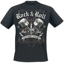 RnR Custom Garage T-Shirt Herren TitelLogo schwarz Rockabilly, Rockwear