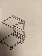 Multifunktionswagen, Mattschwarz, Gigio-Holz, H55 x 32 x 38,5 cm