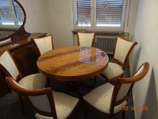 Möbelset Italienisches Esszimmer aus Kirschbaumholz Buffet m. Spiegel, Tisch u.m