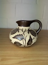 Piesche & Reif Keramik Vase 50er Ritzdekor Henkelvase Mid Century Sgraffito