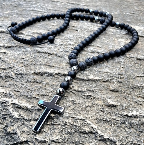 Herren perlenkette schwarz - herren,