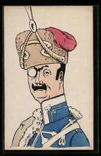 Soldat in Uniform mit Monokel, Ansichtskarte 
