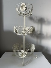 3 Etagen Weiß Metall Draht