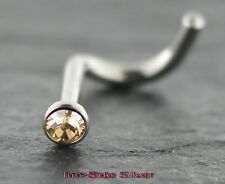 Nasenpiercing Nasenstecker gebogen Stecker TITAN verschiedenen Kristallfarben