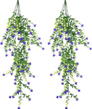 Künstliche Hängepflanzen 2 Stück lila Efeu Balkon Garten Innen Outdoor Deko