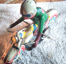 Alt Blechmotorrad  zum Aufziehen Funktioniert  GR 15cm