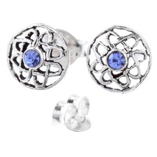 Ohrstecker Celtic Blue Crystal