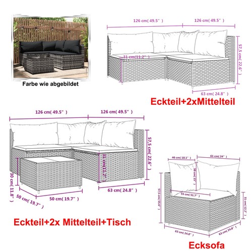 Polyrattan gartenmöbel set - gartenmöbel,