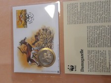 WWF coins cover gazelle stamp
