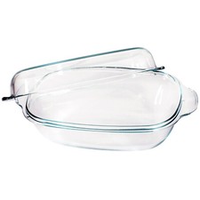 Glasbräter Auflaufform Backform Bräter Glaskochgeschirr Glas mit Deckel 8,6 L