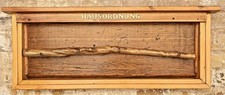 Deko-Wandbild-Holz beleuchtet „Hausordnung“ – Handarbeit rustikales Einzelstück