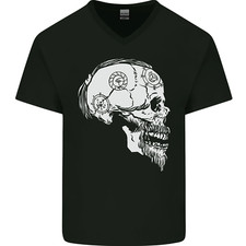 Wikinger Totenkopf Thor Valhalla Norse Mythology Herren T-Shirt V-Ausschnitt Baumwolle