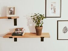 Wandregal Metall Holz Eiche Massiv Loft