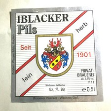 Bieretikett , Privatbrauerei IBLACKER , Pils , Weiden / Oberpfalz / Bayern  #96#