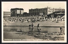 Wangerooge, Strandhotel u. Villa Gerken, Strandansicht, Ansichtskarte 1930 