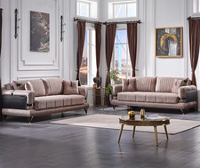 Wohnzimmer 2x Sofa Dreisitzer