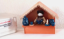 Echt Erzgebirge, Romy Thiel Weihnachtsmarktbude "blaue Keramik" neu und ovp
