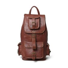 Tasche Reise Echt Neu Braun Herren Vintage Rucksack Leder Backpack
