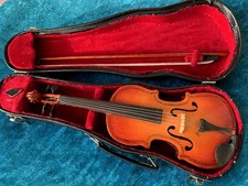 Sehr schöne, alte Miniatur-Geige Violine (Deko), 19,5 cm, mit Koffer