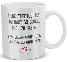 Stieftochter Geschenk Bonus Tochter Tasse Geburtstag Weihnachten Mädchen Frauen
