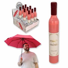 Taschen Regenschirm Damen "Roséwein" - ca. 90 cm in Weinflasche verpackt