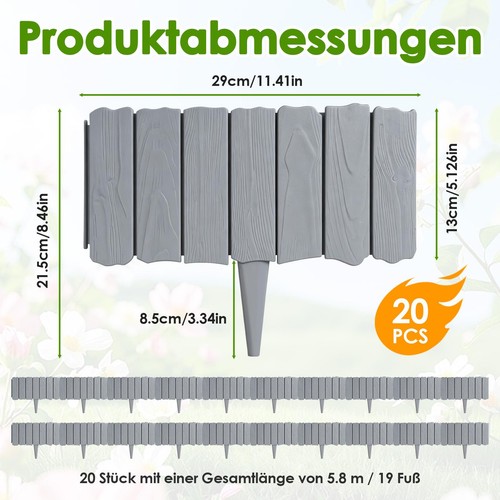 20x beeteinfassung holzoptik - 20x,