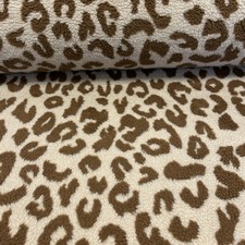 1m x 1,55m Teddyfell Stoff mit Leopardenmuster – braun/beige – kuschelig weich