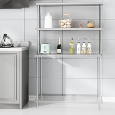 2 Böden Edelstahltisch