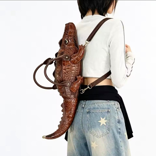 Schultertasche braun krokodil - schultertasche,