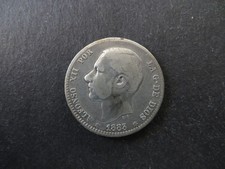 Münze Spanien Alfonso XII 1