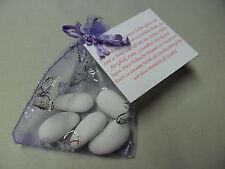 Gastgeschenke / Organzasäckchen Mandeln Hochzeit Taufe Kommunion lila,silber