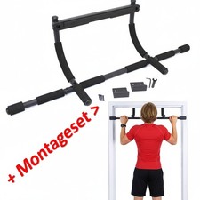 TÜRRECK Klimmzug Stange mit Halterung Montage flexibel Reckstange für Türrahmen