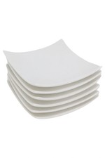 ARCOROC Essteller 6er Set Quadratisch Weiß Modern 9.5cm Alltag Gut