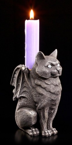 Kerzenhalter katzen gargoyle - -,