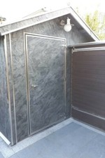 Gartenhaus Fassade Pool Dünnschiefer Furnier Naturstein  200 x 100 cm Echtstein