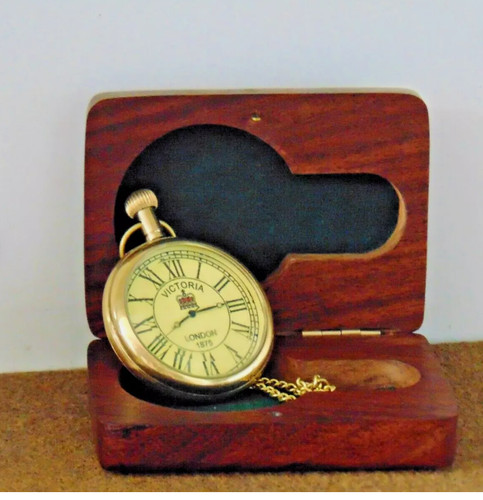Antike braune taschenuhr mit - antike,