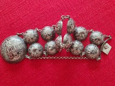 1890 Viktorianisches russisches Sterlingsilber-Emaille-Armband gestempelt 84