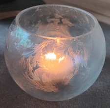 PartyLite Maxi-Teelichthalter "CRYSTALLINE"Eis-Optik-FOLIERT-/OVP/Winter X-mas*