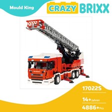 Mould King 17022S Feuerwehrauto mit Drehleiter Technik Klemmbau Ferngesteuert RC