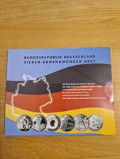 6 x 10 Euro 2003 Sammlermünzenset BRD Sterlingsilber Spiegelglanz in Folder