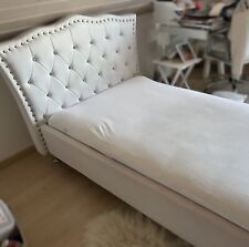 Hochwertiges Jugendbett 90x200 mit Taschenfedermatratze, weiss, Polsterbett