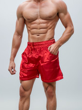 Red Nylon Satin Sprinter Short