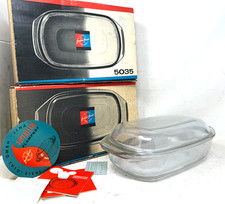 Saale Glas Jena Feuerfest Bräter Backform Auflaufform + Deckel DDR UNBENUTZT /15